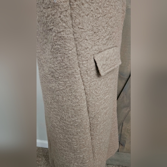 ZARA Bouclé Long Vest Sweater Jacket Taupe Mink Brown.Small.NWT - Picture 16 of 16